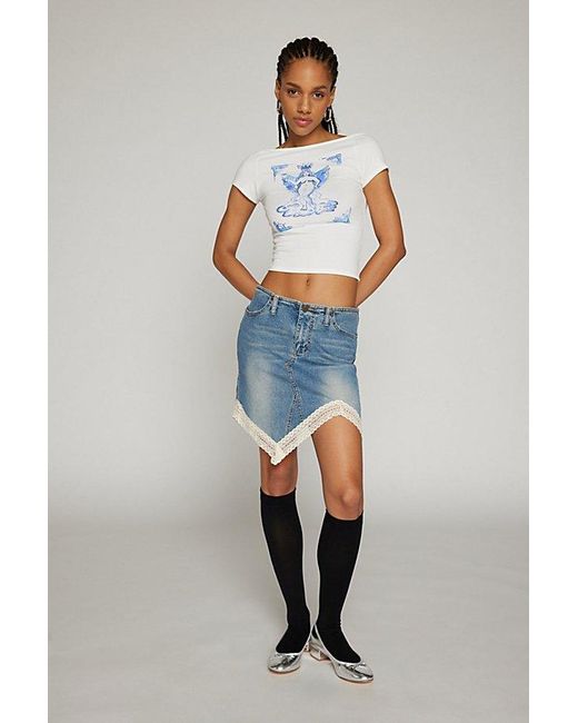 Kimchi Blue White Kimchi Angel Tile Backless Baby Tee