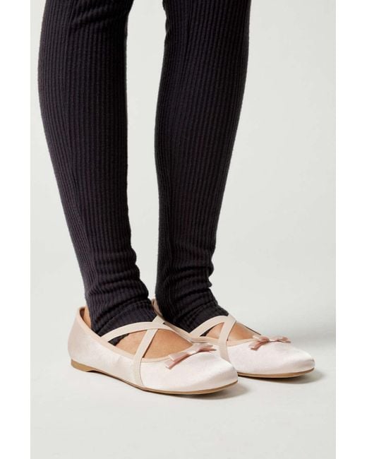 Urban Outfitters Blue Uo Kallie Cross-strap Ballet Flat In Taupe,at