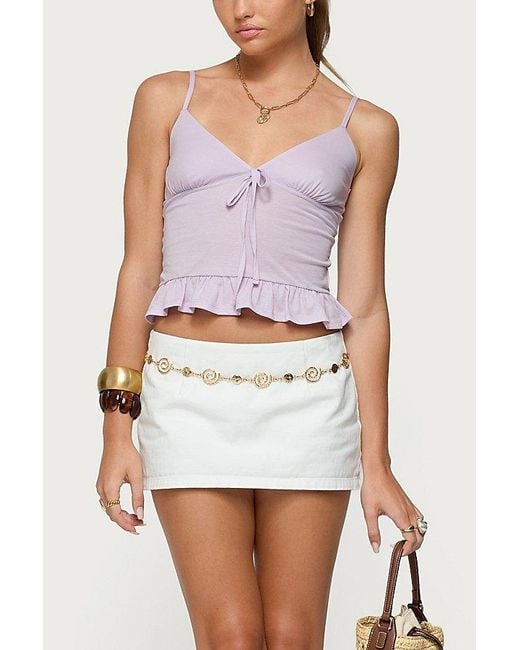 Edikted Purple Martie Peplum Tank Top