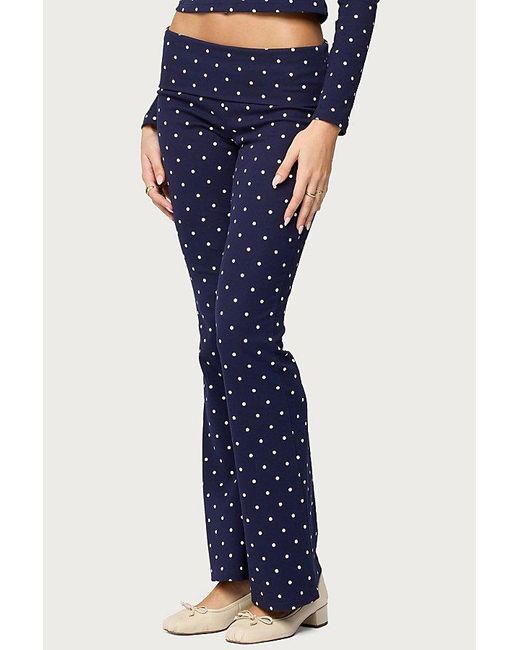 Edikted Blue Daliya Polka Dot Fold Over Pants
