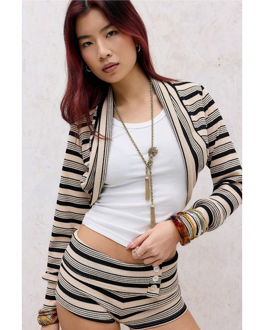 Urban Outfitters Gray Uo Faye Stripe Shrug