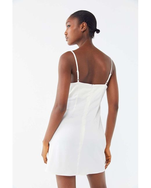 Urban Outfitters Uo Mallory Cowl Neck Slip Dress in White - Lyst