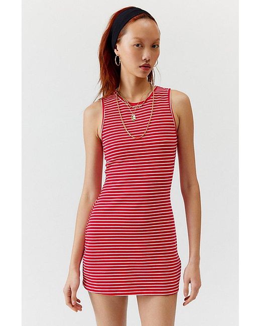 Motel Red Masha Striped Tank Dress
