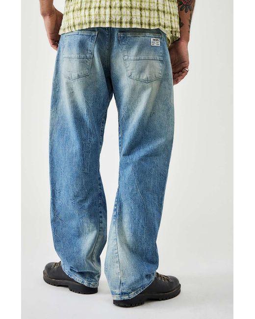 BDG Blue Kian Twist Seam Straight Leg Green Tint Jeans for men