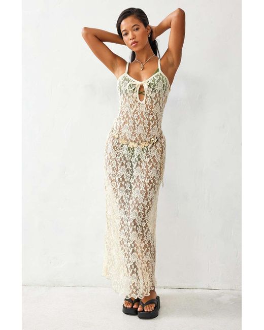 Urban Outfitters White Uo Luna Lace Maxi Dress