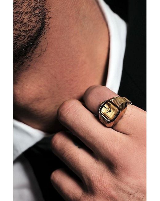 Breda White 'Nocturne' Expandable Ring Watch
