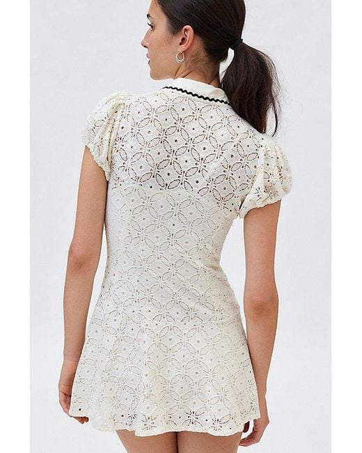 chinese dress ladies Miss Circle Women Aubrey Egg White Satin Bubble Hem Mini Dress main image 1