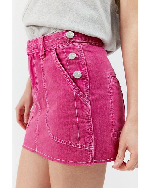 Urban Outfitters Pink Bdg Aiden Utility Micro Mini Skirt