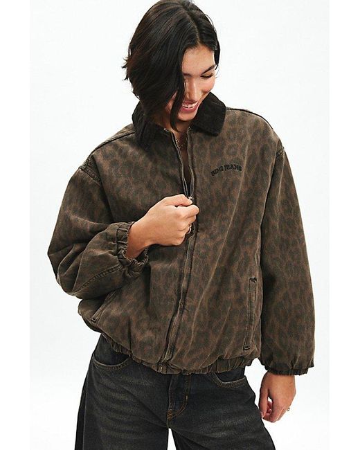 BDG Black Dex Leopard Bomber Jacket