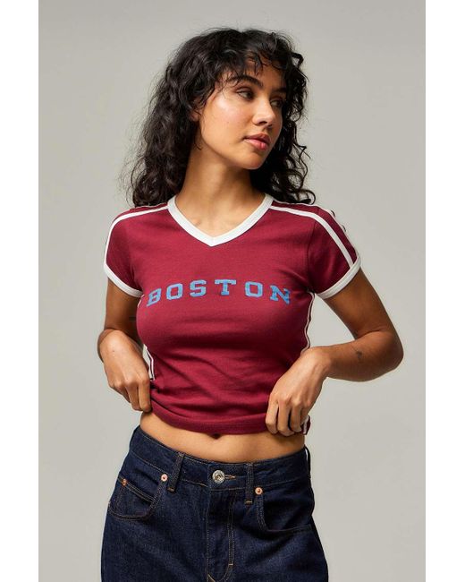 Urban Outfitters Red Uo Mia Boston Baby T-shirt Xs At