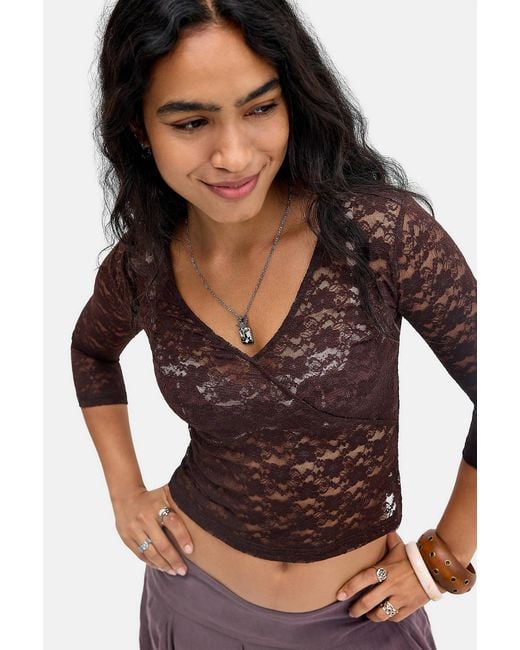 Lioness Brown Midnight Lace Top