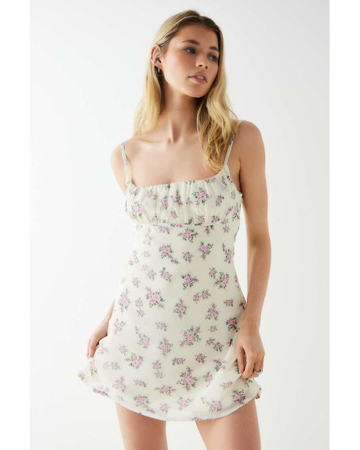 Urban Outfitters White Kiss The Sky Mulberry Floral Mini Dress