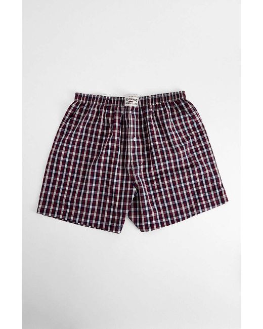 BDG Red Woven Boxer Shorts M At Urban Outfitters for men