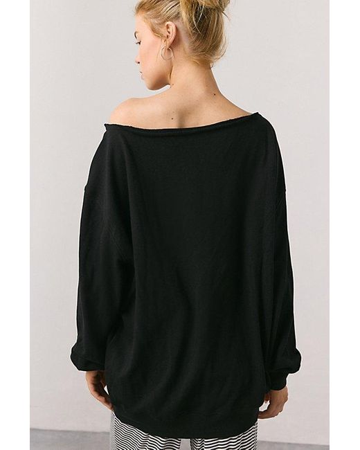 Out From Under Black Ariana Oversized Off-The-Shoulder Sweatshirt