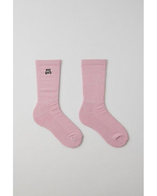 Urban Outfitters Pink Sad Goth Crew Sock for men