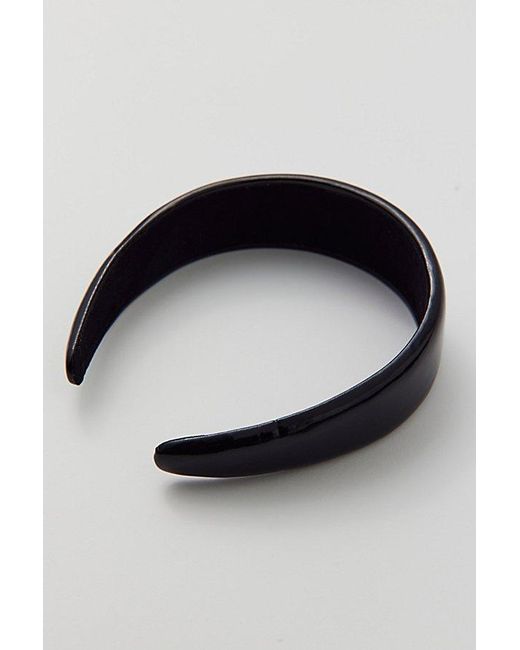 Urban Outfitters Black Faux Leather Puffy Headband