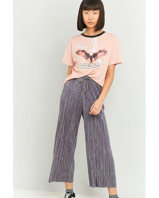 Urban Outfitters Gray Light Before Dark Pleated Grey Wide-leg Trousers