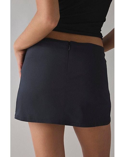 Kimchi Blue Black Girls Night Low-Rise Belted Wrap Micro Mini Skort