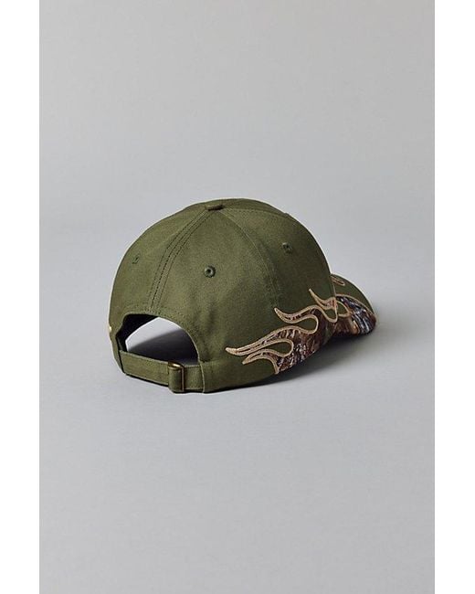 Urban Outfitters Green Apex Racing Camo Flame Dad Hat for men
