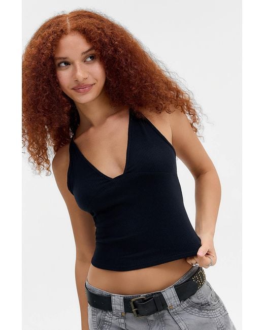 BDG Blue Hold Me Tight Rib Cami