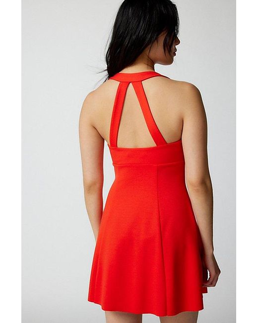Urban Outfitters Red Uo Tibby Strappy-Back Mini Dress