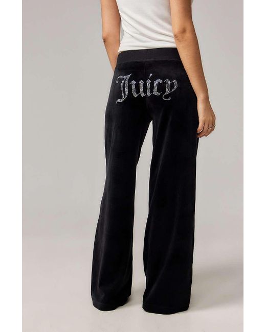 Juicy Couture Blue Uo Exclusive Black Ida Velour Track Pants