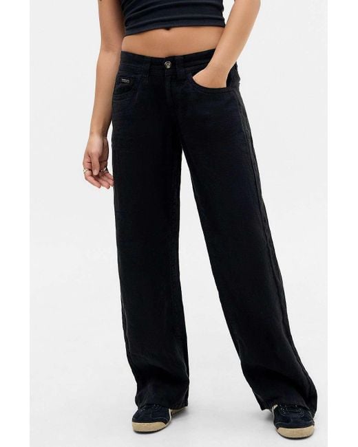 BDG Black Kayla Linen Trousers