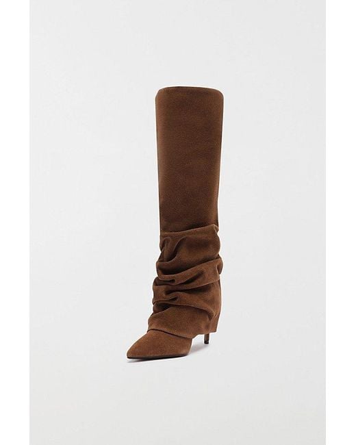 SCHUTZ SHOES Brown Mikki Up Slouch Knee High Boot