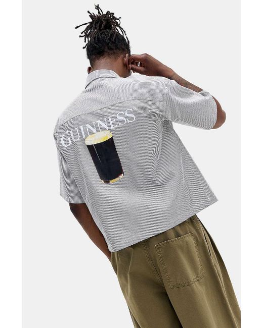 Basic Pleasure Mode Gray Uo Exclusive Blue Guinness Stripe Shirt for men