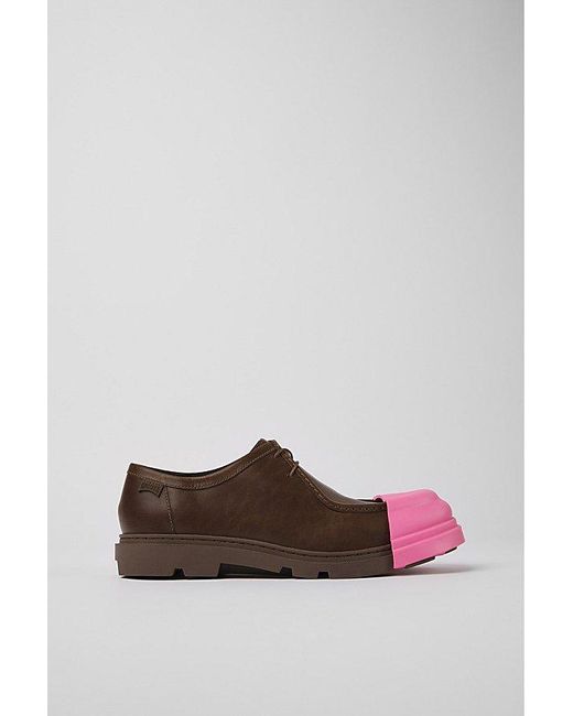 Camper Pink Junction Leather Moc-Toe Shoes for men