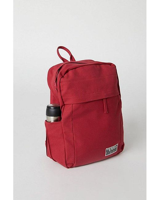 Terra Thread Red Organic Cotton Canvas Backpack for men