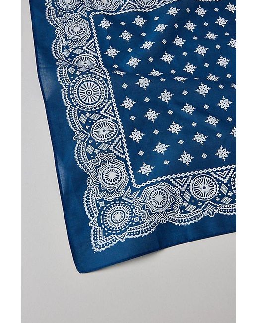 Urban Outfitters Blue Paisley Trim Bandana for men