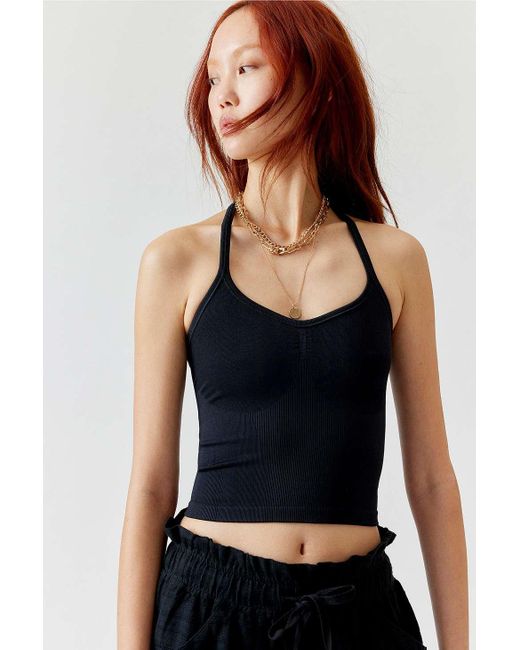 Out From Under Black Clara Seamless Halterneck Top