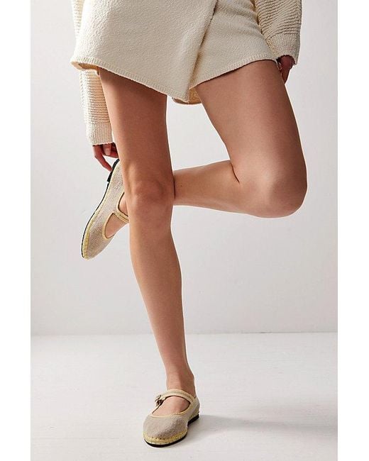 Flabelus Multicolor Linen Mary Jane Flat