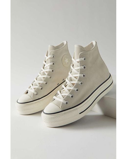 Converse Chuck Taylor All Star Suede Platform High Top Sneaker in White |  Lyst