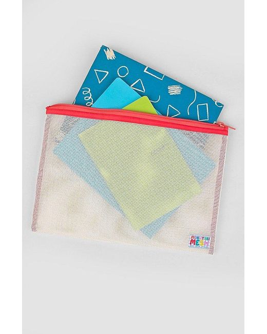 Mokuyobi Blue Flat Mesh Zip Pouch Set for men