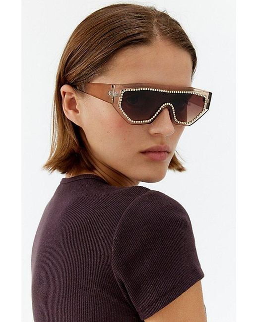 Urban Outfitters Brown Rhinestone Bold Square Sunglasses