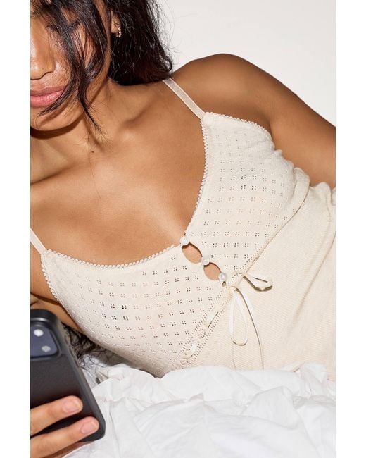 Out From Under Natural Sia Pointelle Knit Cami