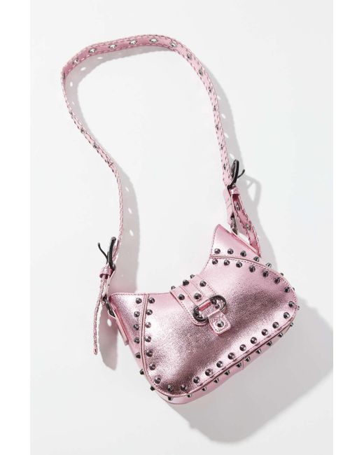 Urban Outfitters Pink Uo Devon Studded Crossbody Bag