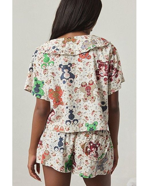 Out From Under Brown Sweet Dreams Tie-Front Top + Micro Short Pj Set