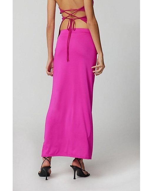 Urban Outfitters Pink Uo Dominique Maxi Tube Skirt