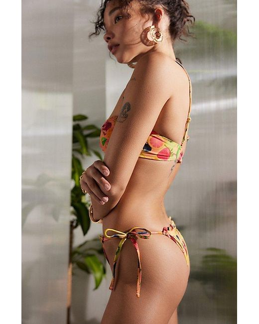 Out From Under Brown Leigh Ruffle String Bikini Bottom