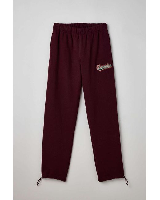 Champion Uo Exclusive Collegiate Reverse Weave Puddle Pant in Red | Lyst