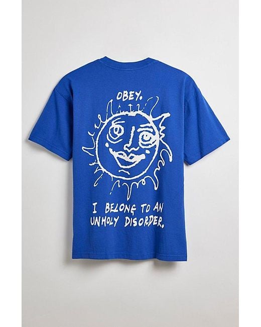 Obey Blue Disorder Tee for men