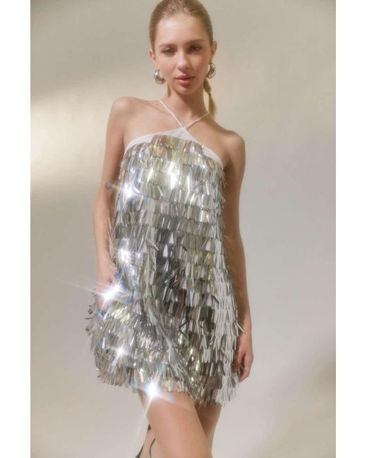 Metallic sequin cheap dress