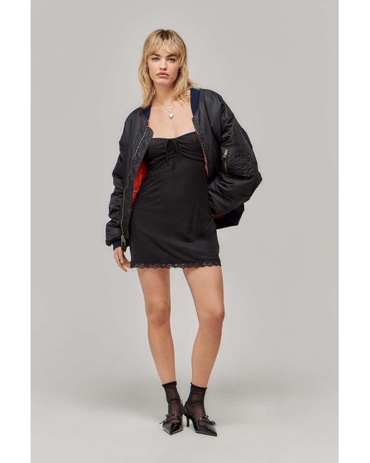 Urban Outfitters Black Uo Mon Chaton Mesh Mini Dress