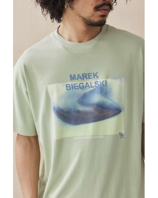 Urban Outfitters Uo Green Marek Biegalski T-shirt for men
