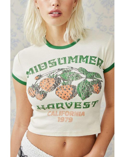 Urban Outfitters Green Uo Midsummer Harvest Baby Crop T-shirt Jacket