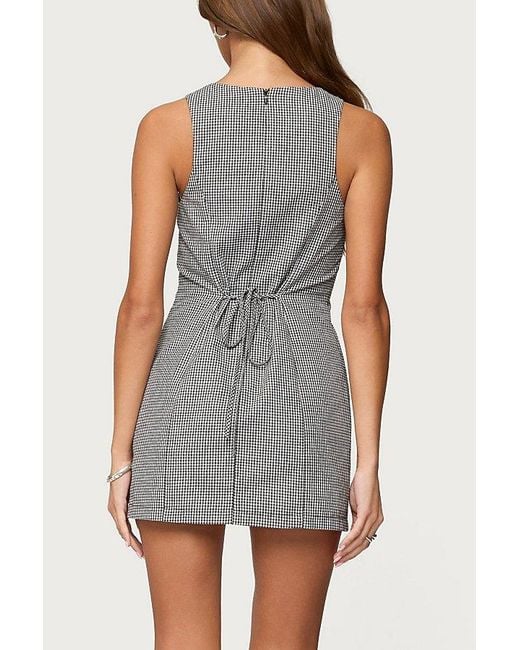 Edikted Gray Macee Gingham Romper
