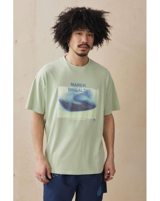 Urban Outfitters Uo Green Marek Biegalski T-shirt for men